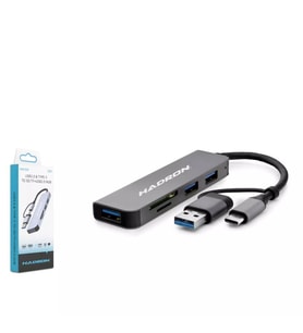 Hadron HDX7826 Type-C Hub Combo 5-in-1 - 3 Port USB 3.0 + SD/TF Kart Okuyucu
