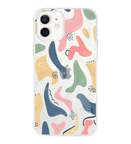Apple iPhone 12 Mini Uyumlu Kapak Abstract Tasarımlı Şeffaf Silikon Kılıf