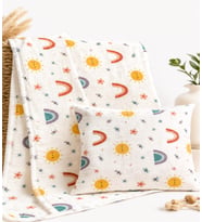 More Home % 100 pamuklu Bebek Müslin örtü + Yastık Kılıfı