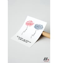 Kardeşlere Özel Çiçek İllüstrasyonlu Poster, Çerçevesiz Yüksek Kalite Duvar Afişi