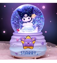 Sanrio Kuromi Otomatik Renk Değiştiren Işıklı Müzikli Kar Küresi