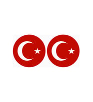 AYYILDIZ BAYRAK YUVARLAK 2'Lİ 4x4cm ETİKET - STİCKER