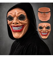 Kırmızı Ağız ve Beyaz Diş Detaylı File Gözlü Maske (5343)