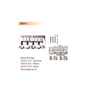 Valencia BBR4BK Bas Gitar Köprüsü Siyah (Dr. Parts)  4 Telli - 93.5mm - Ağır Kütle