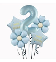 Mavi Happy Birthday 2 Yaş Folyo Balon Set