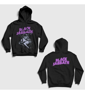Presmono Unisex Siyah God Metal Black Sabbath Sırt Baskılı Kapüşonlu Sweatshirt 516647tt
