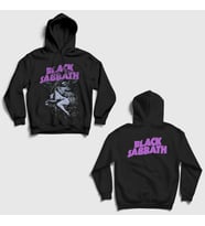 Presmono Unisex Siyah God Metal Black Sabbath Sırt Baskılı Kapüşonlu Sweatshirt 516647tt