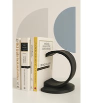ToDekora Minimal Kavisli Kitap Tutucu Modern Dekoratif Kitaplık Aksesuarı Masa Aksesuarı (Düz Siyah)
