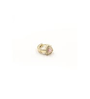Kalp Model Pembe Zirkon Taşlı Halka Tragus Piercing - Gold Anti Alerjik