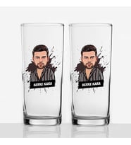 Erkek Sevgiliye Hediye Karikatürlü İkili Rakı Bardağı
