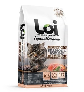 LOİ SOMON VE KARİDESLİ KISIR KEDİ MAMASI 15 KG