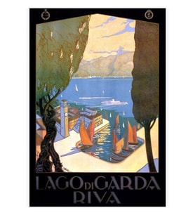 Lago Di Garda Garda Gölü Poster Restore Edilmiş Tablo Ahşap Poster Dekoratif