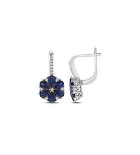 2.95 Karat Safir Pırlanta Küpe