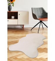 Dijidekor Peluş Halı Açık Vizon Cool Yıkanabilir Şekilli Post Yolluk Kilim Salon Halısı Modeli