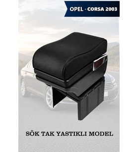 opel corsa 2003 kol dayama geniş model Yastıklı Siyah Lüks Deri