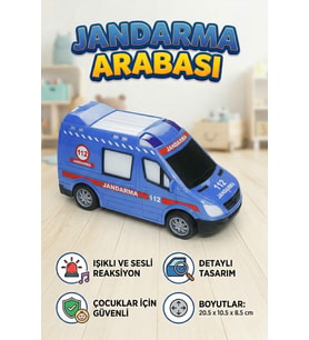 Jandarma Arabası Oyuncak Minibüs - Işıklı Sesli Kurtarma Serisi 112 Araçları - Eğitici Oyuncak