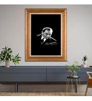 Altın Varaklı Paspartulu Çerçeveli Tablo rv846