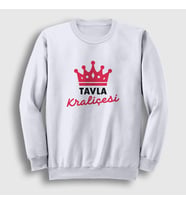 Presmono Unisex Beyaz Backgammon Queen Tavla Kraliçesi Oyun V3 Sweatshirt 418022tt (Beyaz)