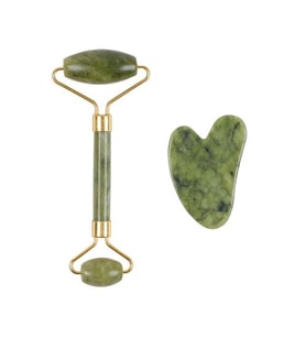 Jade Roller Gua Sha Taşı Seti (Çok Renkli)