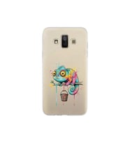 Samsung Galaxy J7 Duo ile Uyumlu Splash Bukalemun Tasarımlı Şeffaf Silikon Kılıf