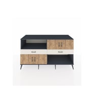 Kronos Konsol 3 Raflı 2 Çekmeceli 4 Kapaklı 176x59x99 Antrasit-Çam/Aytaşı