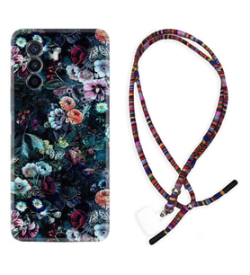 Huawei Nova Y70 Y90 Nova 9 SE  Kılıf Boyun Asklı Rasta Silikon Great Flowers 1304