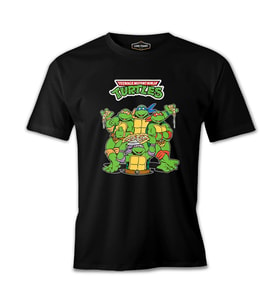Ninja Turtles - Pizza Siyah Erkek Tshirt