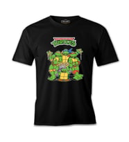 Ninja Turtles - Pizza Siyah Erkek Tshirt