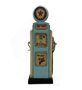 Vintage Metal Benzin Pompası Kumbara - Retro Dekoratif Biblo