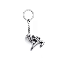 Kung Fu Unisex 925 Ayar Gümüş Kaplama Anahtarlık (Çok Renkli)