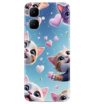 Infinix Smart 10 Kılıf Boutique Baskılı Resimli Kalp ve Kedi Pcode -035