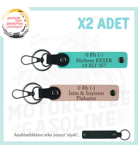 Driftçiye, İsim Plaka ve 0 Rh (-) Kan Grubu Yazılı Kişiye Özel x2 Anahtarlık, Yavruağzı-Turkuaz-Syh