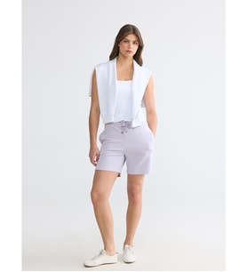 LCWAIKIKI Basic Lila Beli Lastikli Soft Touch Kadın Şort