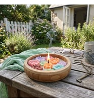 Mumelia Candles Bahar Esintisi - Doğal Soya Bambu Tabak Tasarım Dekoratif Mum