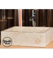 Sipahi Marble Bej Mermer Derin Kare Lavabo