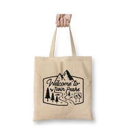 Twin Peaks Beyaz Bez Çanta Uzun Saplı Alışveriş Çantası Plaj Çantası