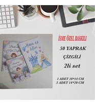 KİŞİYE ÖZEL BASKILI NOT DEFTERİ SETİ 2 ADET