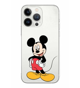 Apple iPhone 13 Pro Uyumlu Kamera Korumalı Tıpalı Kapak Mickey Mouse TasarımlıŞeffaf Kılıf