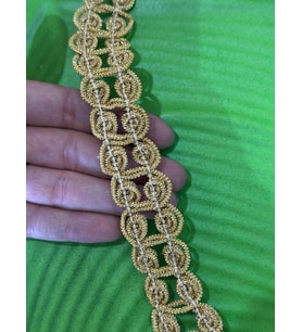 ALTIN SARISI VARAKLI ŞERİT DİKİŞ AKSESUARI EN 2 CM (1METRE)
