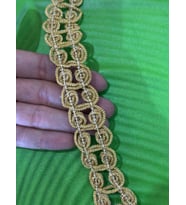 ALTIN SARISI VARAKLI ŞERİT DİKİŞ AKSESUARI EN 2 CM (1METRE)