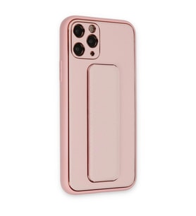 İphone 11 Pro Max Kılıf Co Deri Standlı Kapak - Pembe