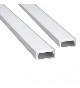 2’li Set LED Kanal Profil Alüminyum 13x6mm 1 Metre Sıva Üstü İnce Kasa Opak Pleksi Difüzörlü Lineer LED Kanal 2128