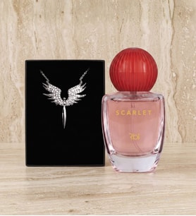 Işıltılı Zarafet Hediye Kutusu (Rebul Scarlet EDP 50 ml & Mikail Melek Kolye Hediye Seti)