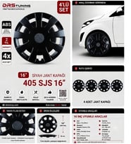 Fiat Uyumlu 16 Inc Kırılmaz Parlak Siyah Jant Kapağı 1 Takım 4 Adet No:405