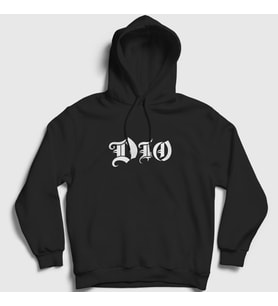 Presmono Unisex Beyaz Logo Ronnie James Dio Kapüşonlu Sweatshirt 143287tt (Siyah)