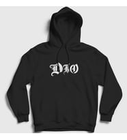 Presmono Unisex Beyaz Logo Ronnie James Dio Kapüşonlu Sweatshirt 143287tt (Siyah)