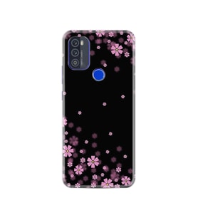 Reeder P13 Blue Max 2021 Kılıf Resimli Desenli Baskılı Silikon Kılıf Black flowers 1391