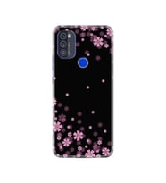 Reeder P13 Blue Max 2021 Kılıf Resimli Desenli Baskılı Silikon Kılıf Black flowers 1391