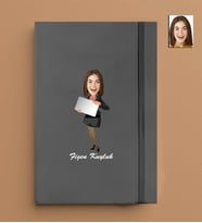 Kişiye Özel İş Kadın Model 13x21 Gri Defter-45