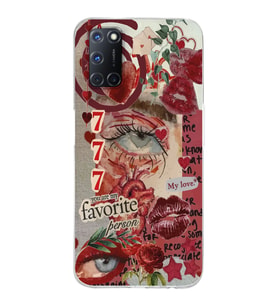 Oppo A52/A72/A92 Uyumlu 777 Aesthetic Kolaj Tasarımlı Şeffaf Telefon Kılıfı